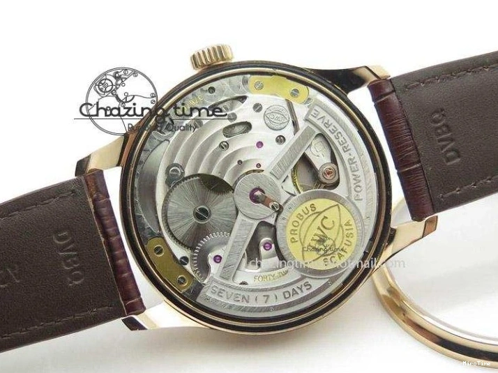MIROTIME 0403 Portuguese Real PR IW500127 RG ZF 1:1 Best Edition Grey Red Dial On Brown Leather Strap A52010 V AllSeason 7331
